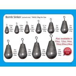 Bulk sinkers Bomb10kg